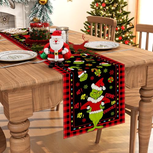 Christmas Table Runner 13x72 Inch Holiday Home Decor, Festive Tablecloth