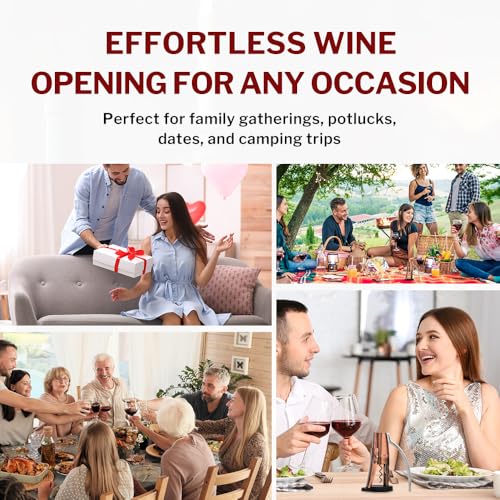Forge Copper Black Vertical Lever Corkscrew Wine Opener with Foil Cutter