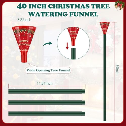 Long Christmas Tree Watering Funnel - 75-Inch Adjustable Tree Waterer (2 Pack)