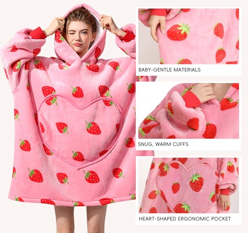Oversized Wearable Blanket Hoodie with Sherpa Lining