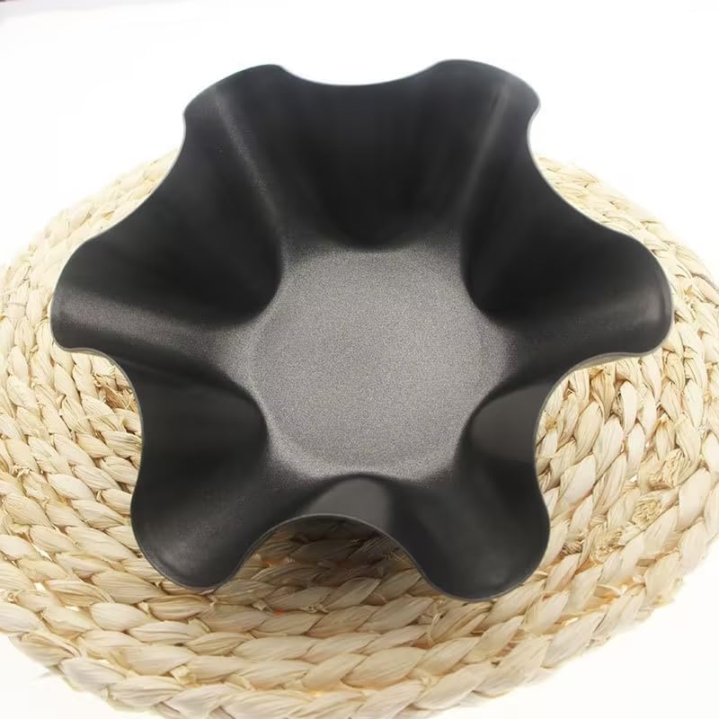 Skiennix Non-Stick Baking Bowls - 2 Pcs Tortilla Bowl Maker | Carbon Steel Dinnerware Set in Black
