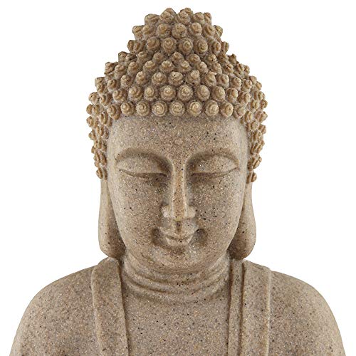 22-Inch Buddha Zen Fountain with LED Light for Indoor and Outdoor Decor
