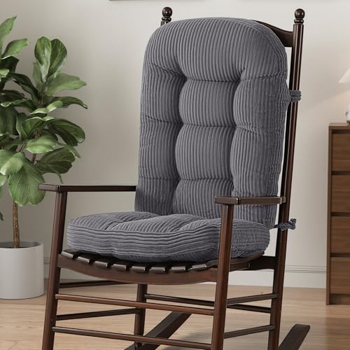 Rocking Chair Cushion Set, Corduroy Glider Rocker Pad with Non-Slip Back