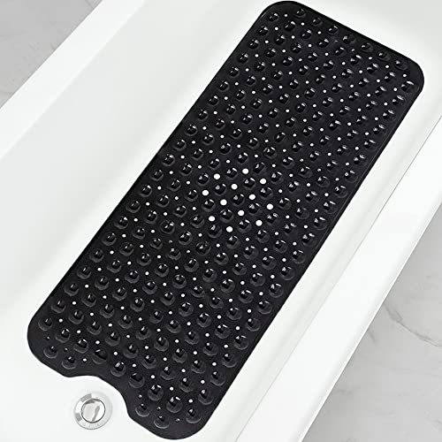 Extra Long Non-Slip Bathtub Mat, 39 x 16 Inch Shower Mat with Suction Cups
