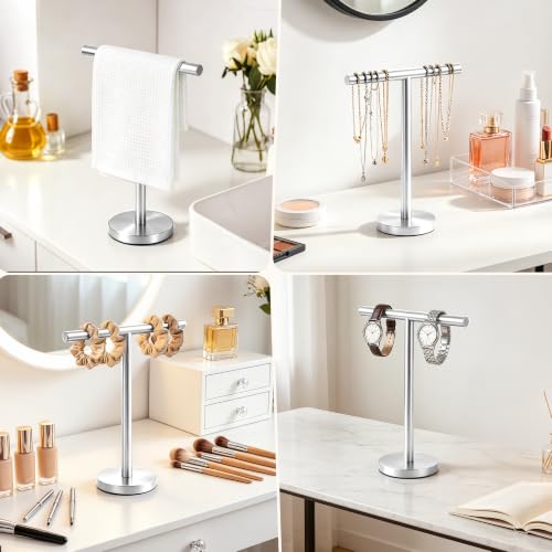 Freestanding Hand Towel Holder Stand with Weighted Stainless Steel Base