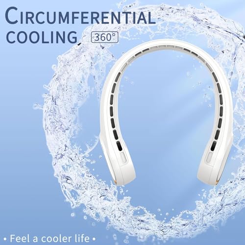 FrSara Portable Neck Fan, 4000mAh Bladeless Personal Fan with 360° Cooling