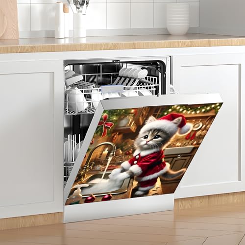 Cat 23x26in Magnetic Dishwasher Cover - Decorative Refrigerator/Washer Magnet Panel