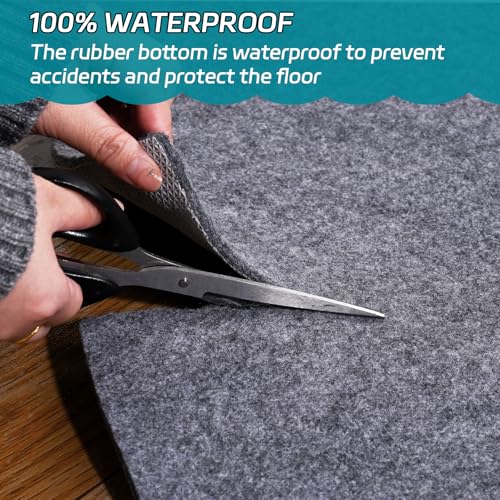 6ft Round Waterproof Non-Slip Rug Pad, 1/4 Inch Thick Felt Floor Protector