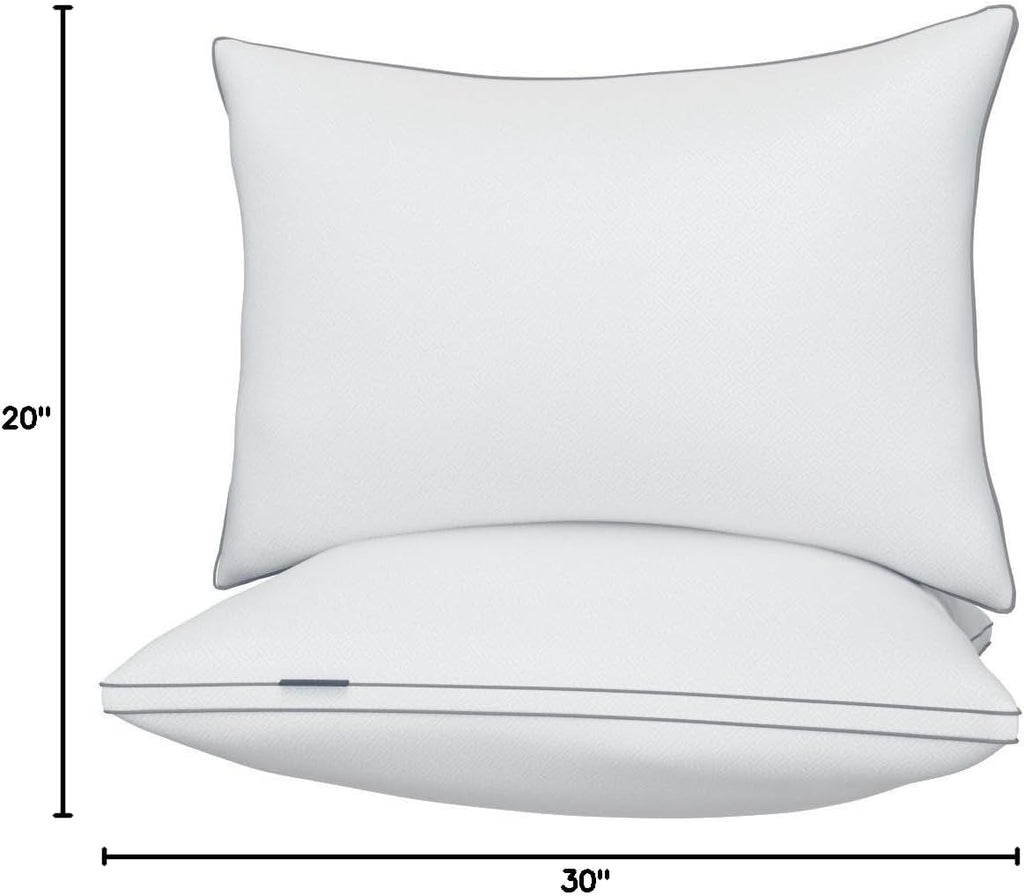 Viewstar Queen Size Pillows - Set of 2 Hotel Quality Down Alternative for All Sleep Positions | White