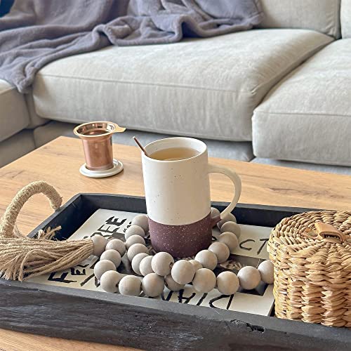 Garnet Mora Ceramics Tea Mug with Infuser & Lid - 12 oz, Microwave & Dishwasher Safe