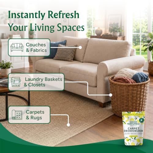 Natural Carpet Deodorizer & Pet Odor Eliminator Powder, Lemon Scent (31 oz)