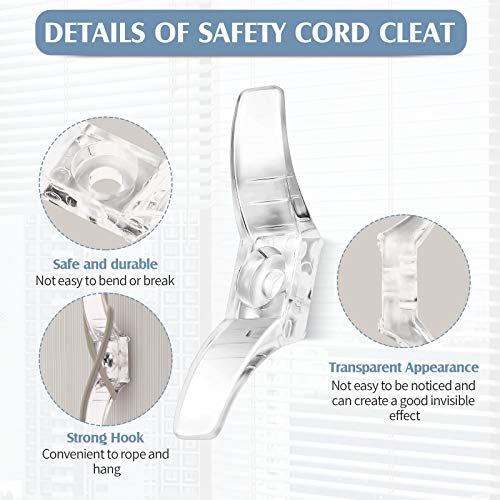 12 Sets Clear Blind Cord Cleats with Screws for Window Safety