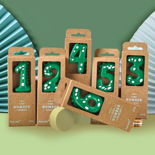 Large Green Dinosaur 3 Number Birthday Candle - 2.76 Inch
