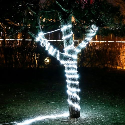 50ft LED Rope Lights, Waterproof Connectable White Lighting for Outdoor Patio
