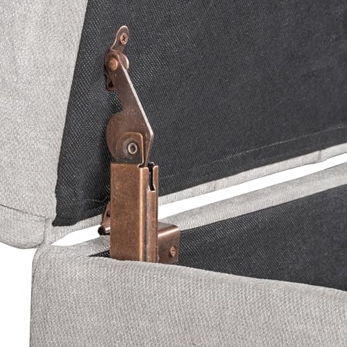 HomePop Grey Tufted Storage Ottoman Bench with Button Detailing - 40in