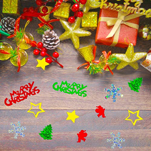 Werich Christmas Confetti Mix, 1.6 oz Red Green Silver Foil Table Scatter (Merry Christmas) – party decor