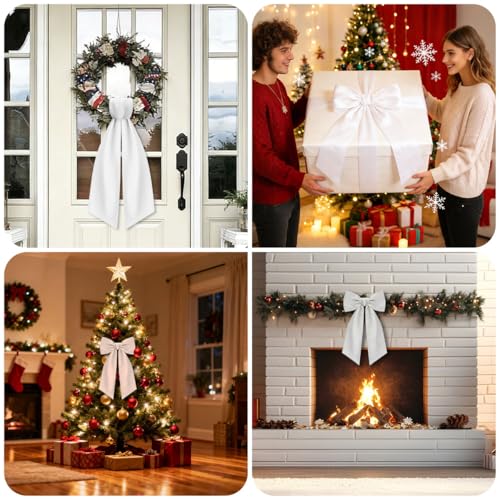 White Wreath Sash for Front Door 2-Pack Polyester Embroidery Blank