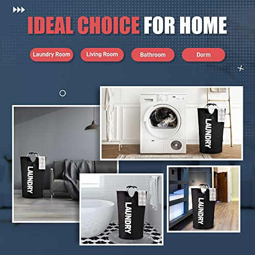 Caroeas Tall 90L Laundry Basket, Freestanding Waterproof Oxford Hamper