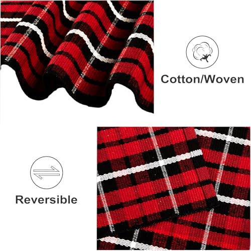 Buffalo Plaid Outdoor Rug 2'x4'3" Red & Black Front Porch Doormat