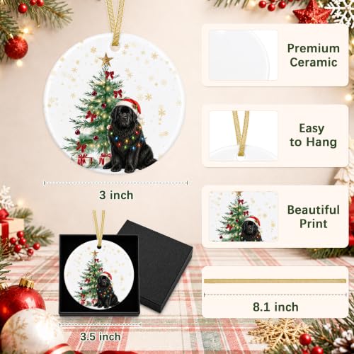 Gitzau Newfoundland Dog Ceramic Christmas Ornament - Holiday Tree Decor