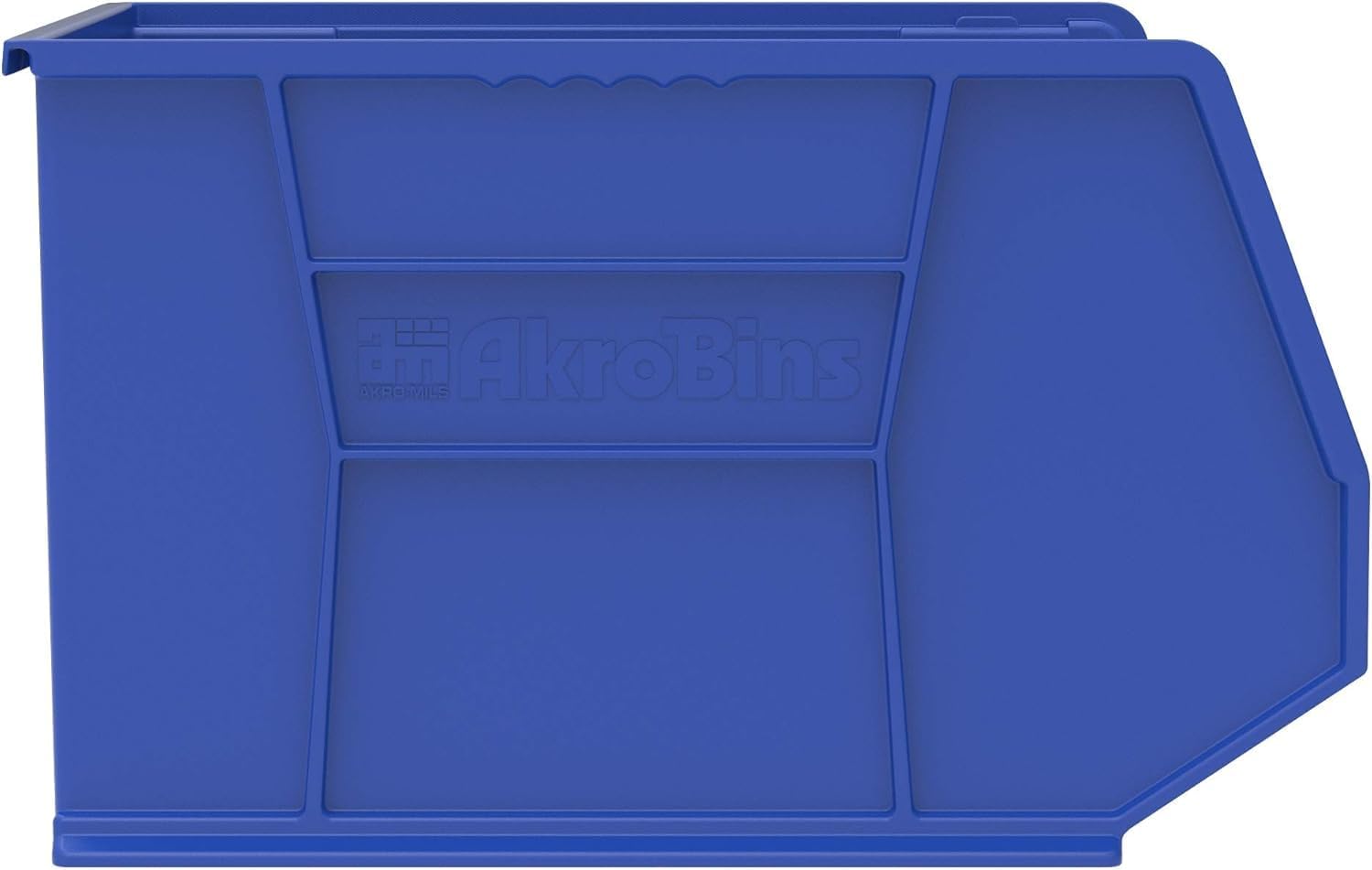 Akro-Mils Plastic Storage Bins - Space-Saving Stackable Organizers for Garage & Pantry | 18" x 16" x 11", Blue, 3-Pack