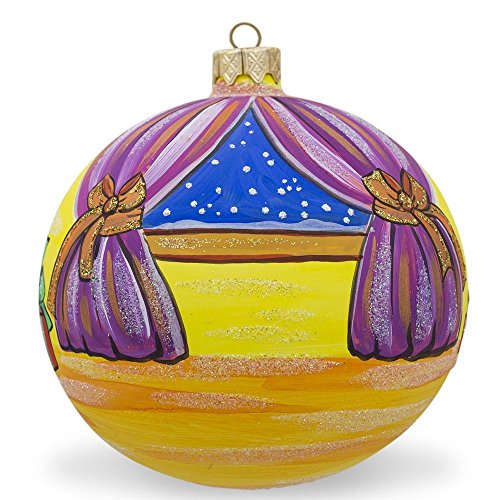 Nutcracker and Clara Glass Christmas Ornament - Hand-Painted 4 Inch Decor