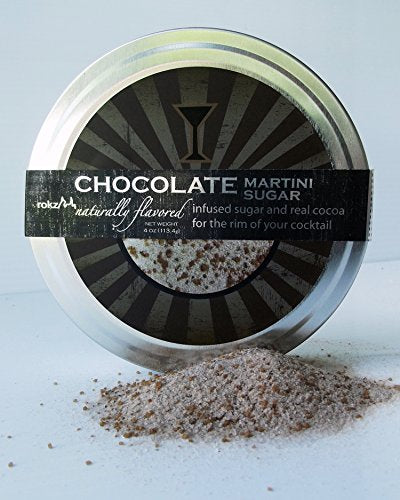 Rokz Chocolate Infused Cocktail Sugar 4oz - Edging Rim for Cocktails & Martinis