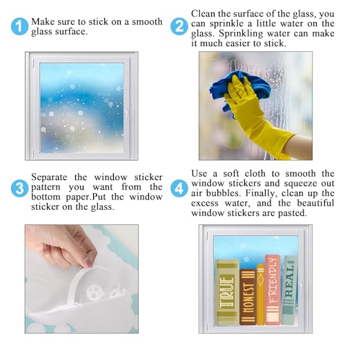 Boho Inspirational Window Clings - 6 Double-Sided Motivational Decals for Classroom & Nursery