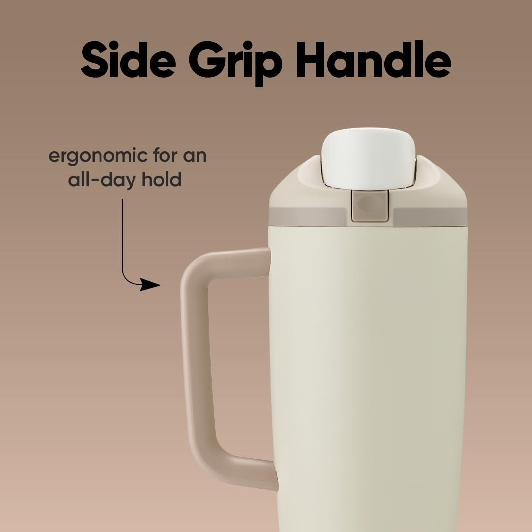 Owala FreeSip Tumbler - 40-Oz. Stainless Steel - Tan (Lightly Toasted) for Ultimate Hydration