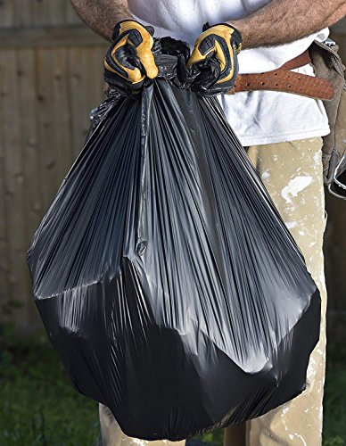 Heavy Duty 33 Gallon Drawstring Trash Bags, 1.4 Mil Black - 86 Pack