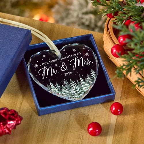Mr & Mrs 002 Wedding Ornament 2026 - First Christmas Married Keepsake