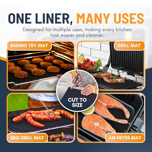 Heavy Duty Non-Stick Oven Liners - 2 Pack 17x25 Inch Reusable Oven Mats