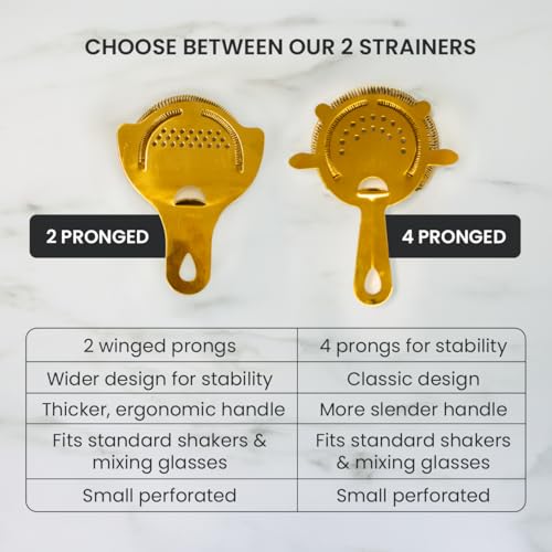A Bar Above Stainless Steel Cocktail Strainer 4-Prong Hawthorn for Boston Shakers