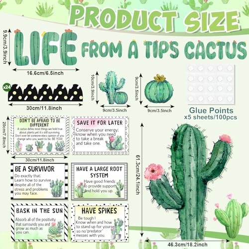 Cactus Motivational Bulletin Board Set for Classroom Decor, 41 Pieces