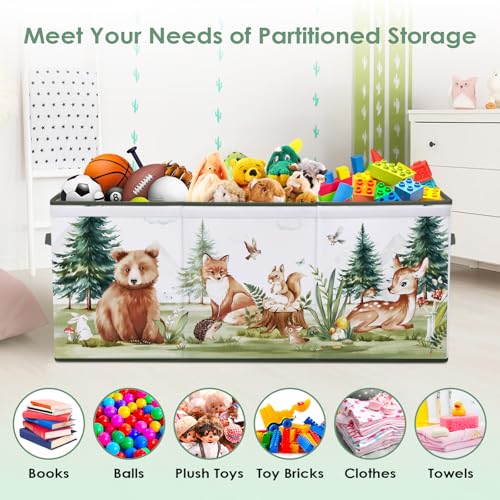 Large Collapsible Toy Chest with Flip Lid - Sturdy Oxford Storage Organizer