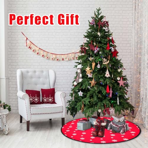 Reversible Christmas Tree Mat 30in Felt Floor Protector with Elastic Rope