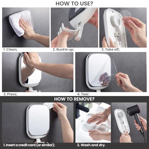 TAILI Shower Mirror Fogless for Shaving,Fogless with Tray