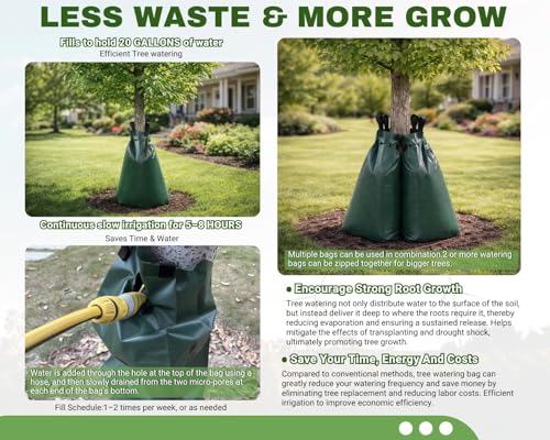 20-Gallon Tree Watering Bags (3-Pack) - Slow Release Drip Irrigation