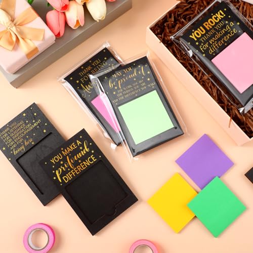 Motipuns 72 Pcs Christmas Appreciation Gifts Bulk Black Sticky Note Holder – Classic Black