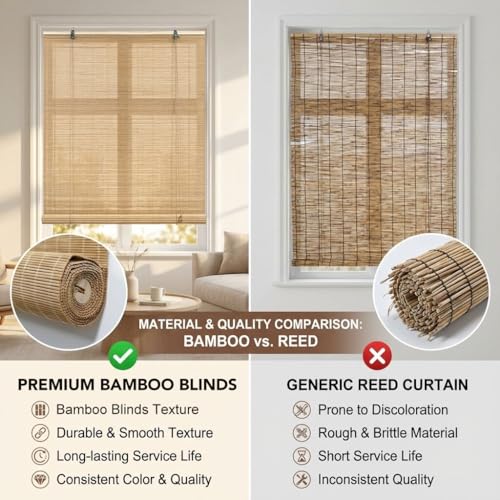 Custom Bamboo Blinds for Indoor & Outdoor Use | Easy Install Roller Shades