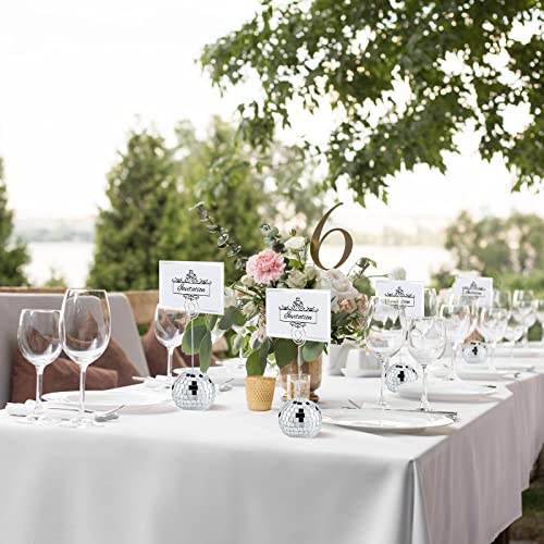 20 Set Disco Ball Place Card Holders with Wire Clips for Party Tables