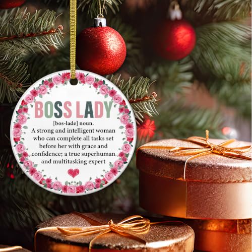 Thank You Boss Lady Ornament - Multi-Color Ceramic Christmas Keepsake Plaque