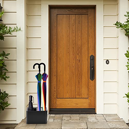 Compact Umbrella Stand for Entryway with Removable Drip Tray, Black
