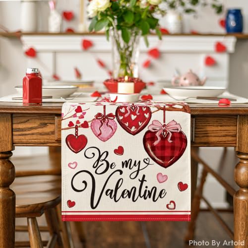 Artoid Mode Heart Branch Valentine Table Runner 13x72 Inch Home Decor