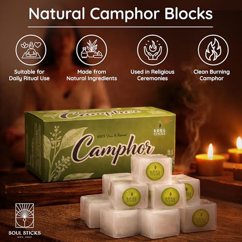 Natural Camphor Tablets for Aromatherapy and Puja Rituals, 150g