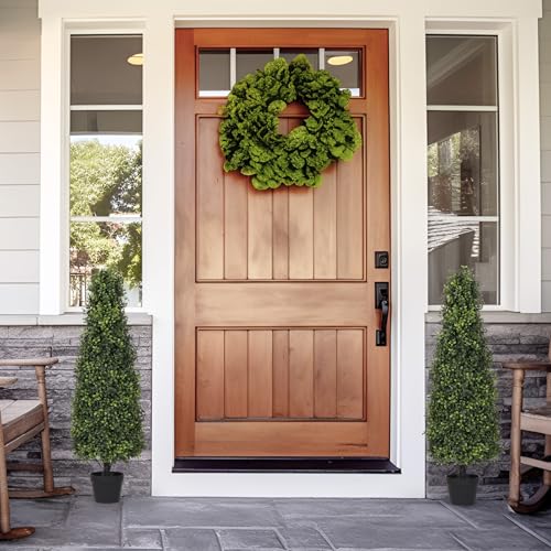 4ft Artificial Boxwood Topiary Trees (Set of 2) - UV Resistant Faux Plants