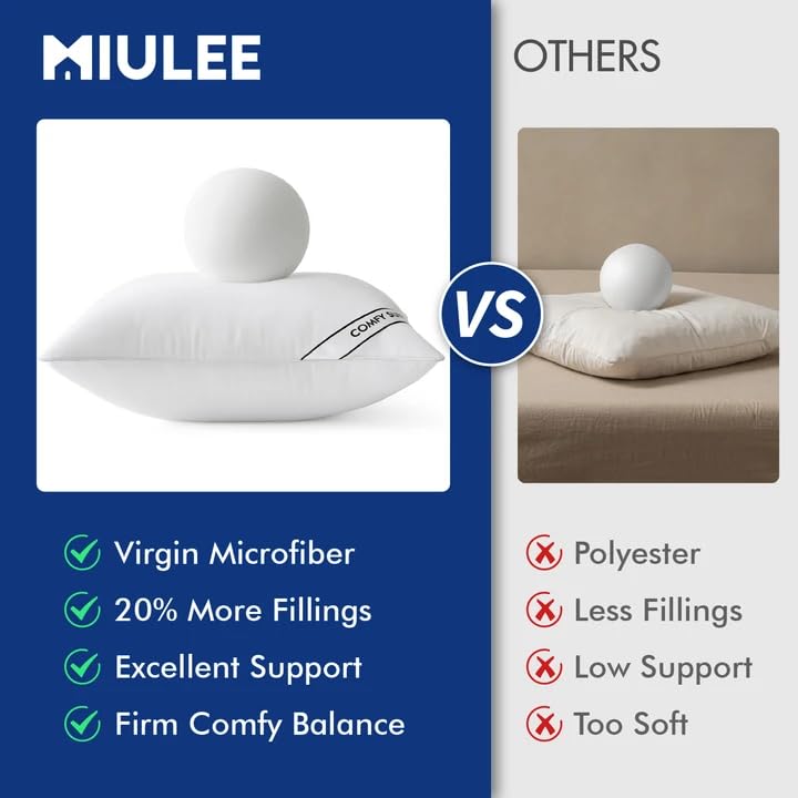 MIULEE 26x26 Decorative Throw Pillow Inserts (Pack of 2) - Down Alternative