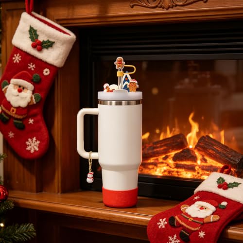 Christmas Biscuit Man Cup Lid Topper Decoration for 40oz Stanley Cup - Holiday Decor