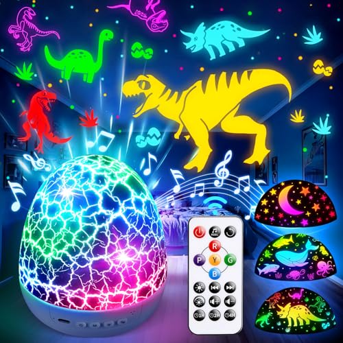 Dinosaur Egg Night Light Projector with 3 Films and Remote Control