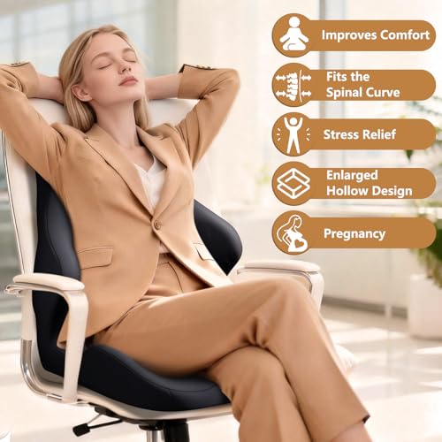 Lumbar Support Pillow and Seat Cushion for Office Chairs